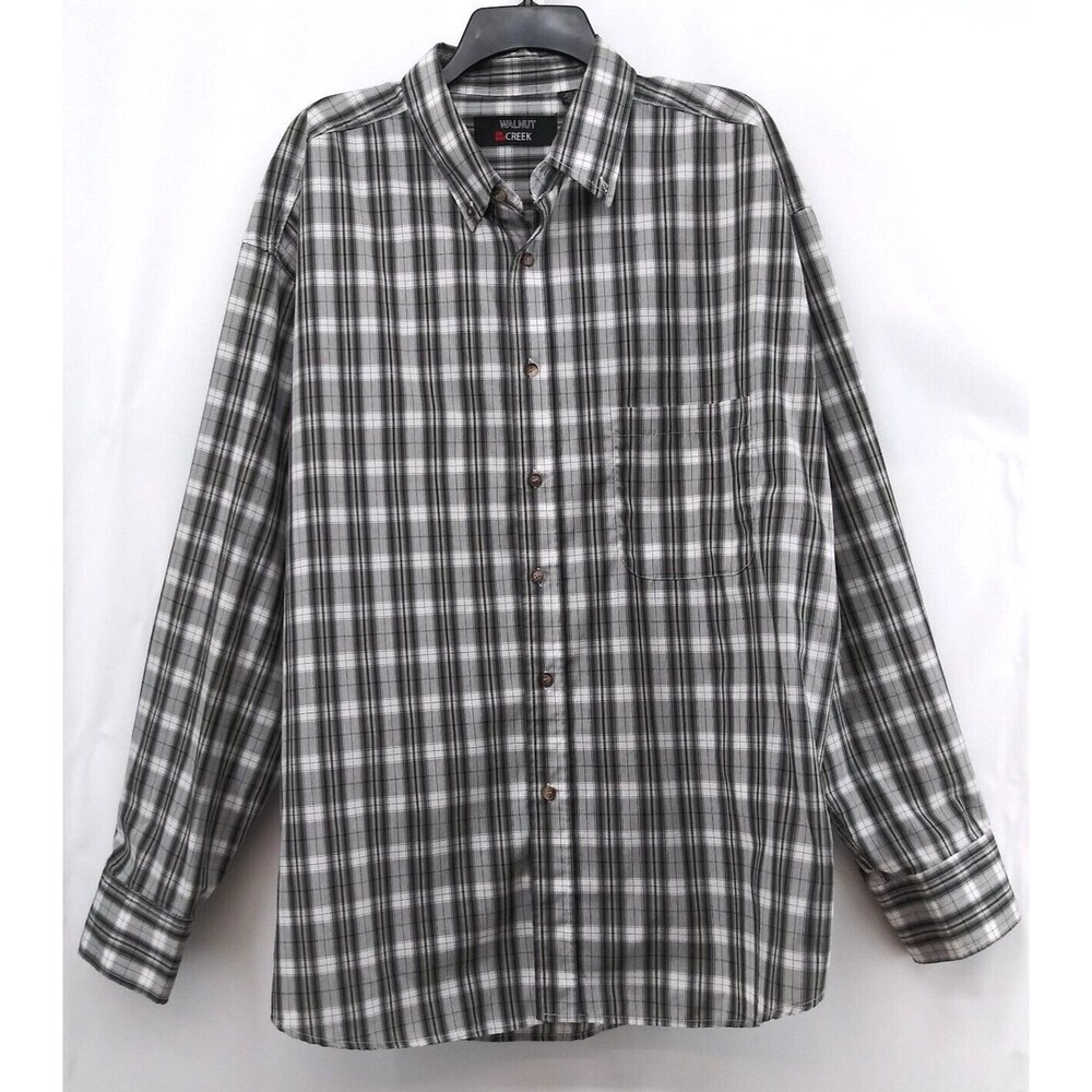 Walnut Creek Shirt Mens 2XL Gray Plaid Long Sleeve Casual Button Up